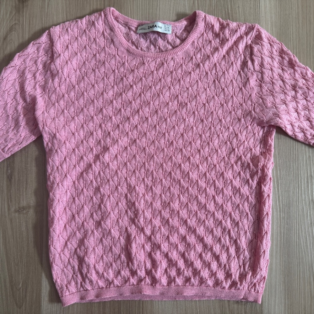 Zara Pink Textured Sweater
